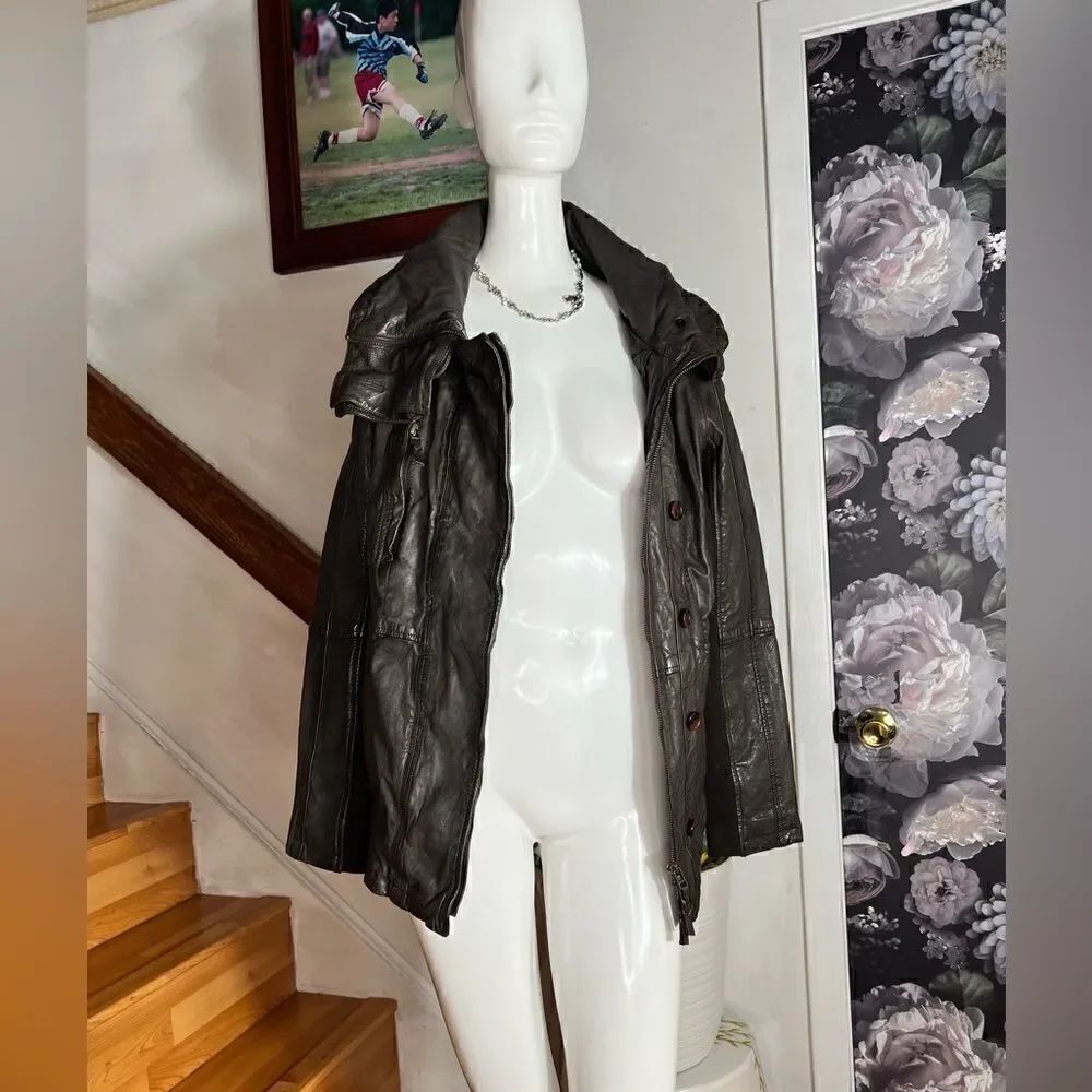 Nicholas K Leather Jacket Army - Picture 9 of 12